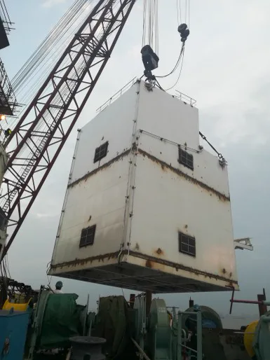 Large equipment module prepared for lifting and transport